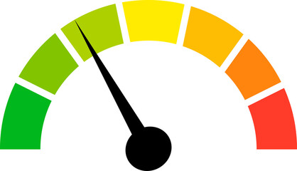 Speedometer gauge meter icons. Scale, level of performance. Speed indicator .Infographic of risk, gauge, score progress. - obrazy, fototapety, plakaty