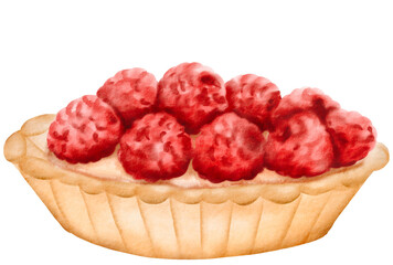 watercolor raspberry tart