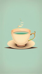 A clean and minimalist illustration of a teacup generative AI
