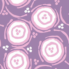 Abstract seamless vector pattern with circle, dots and spots decorative elements. Hand drawn background in boho style for textile print, fabric design, wallpaper and digital paper, wrapping.