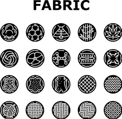 fabric cloth textile material icons set vector