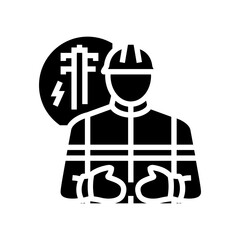 line installer repairer glyph icon vector illustration