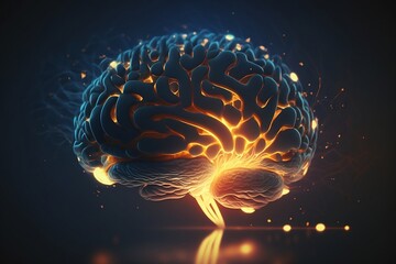 Brain activity, neurons created with Generative AI technology
