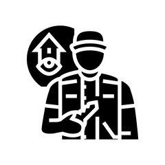 property caretaker repair worker glyph icon vector illustration