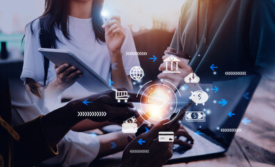 futuristic digital processing of biometric identification fingerprint scanner for access personal financial data. surveillance and security scanning of digital programs cyber futuristic applications