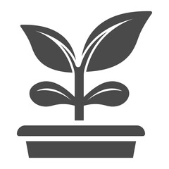 Obraz premium plant in a pot, solid icon with transparent background