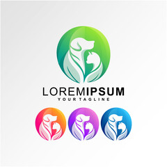 Awesome Pet Leaf Premium Logo Vector