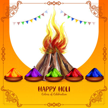 Happy Holi traditional indian festival greeting background design