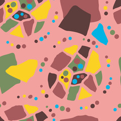 Abstract seamless vector pattern with circle, dots and spots decorative elements. Hand drawn background in boho style for textile print, fabric design, wallpaper and digital paper, wrapping.