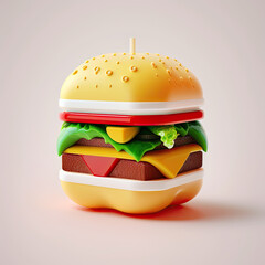 Burger plastic toy, Generative AI