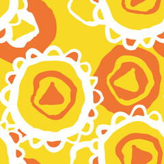 Abstract seamless vector pattern with circle, dots and spots decorative elements. Hand drawn background in boho style for textile print, fabric design, wallpaper and digital paper, wrapping.