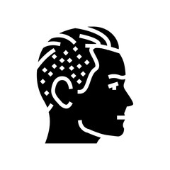 undercut hairstyle male glyph icon vector illustration