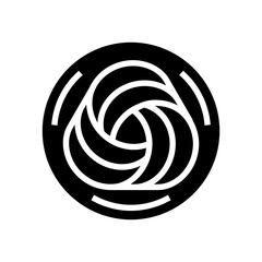 wool fabric cloth glyph icon vector illustration