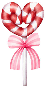watercolor valentine lollipop 