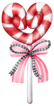 watercolor valentine lollipop 