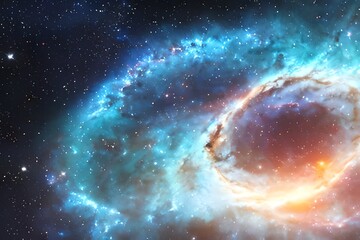 Obraz na płótnie Canvas Galaxy Space With Supernova Nebula Background. Cosmos Explosion And Beautiful Universe Stars Creation. Generative AI