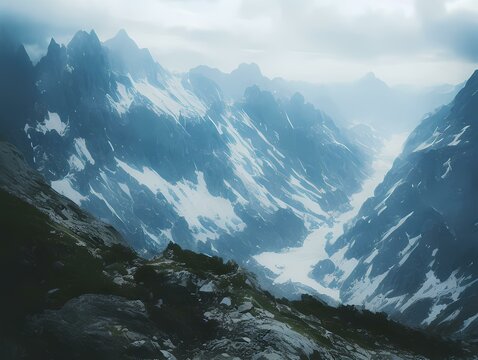swiss mountains in the mountains created with generative ai technology
