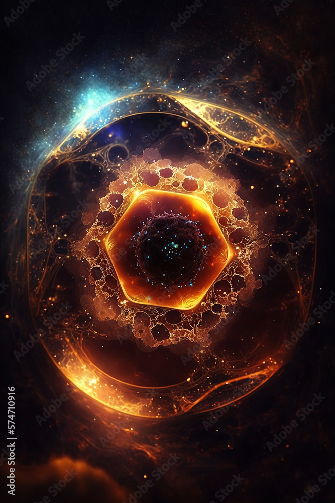 Wall mural explosion of fantasy planet in open space