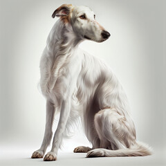 Borzoi. Realistic illustration of dog isolated on white background. Dog breeds