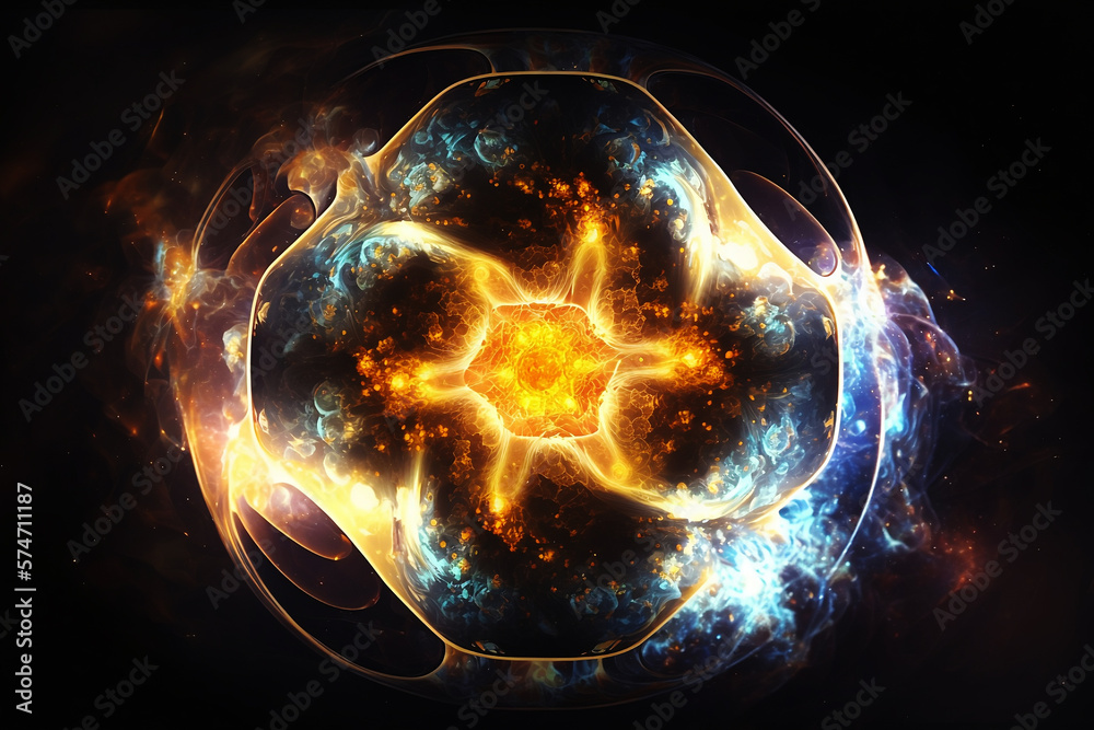 Wall mural explosion of fantasy planet in open space