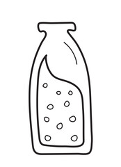 Glass bottles isolated on white background. doodle. clipart. vector illustration