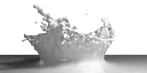 背景を透過した白色の水しぶきの素材