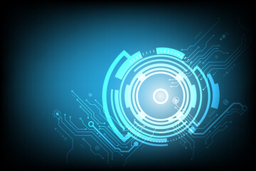 Cyber security lock password with the circuit for vector technology background