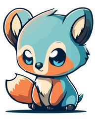 illustration mascot fox in vector