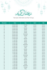 Ramadan Calendar 2023 Print Ready File