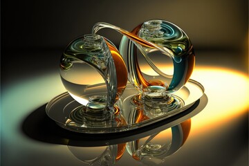 3D illustration of abstract geometric composition