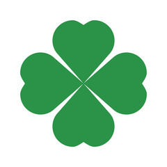 Simple green flat Shamrock flower clover