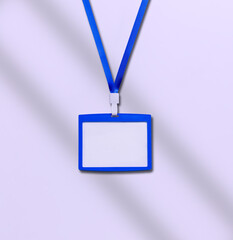 Blue edible accreditation on white background