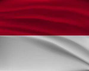 Obraz premium Flag of monaco, with a wavy effect due to the wind.