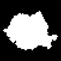Fototapeta premium Pixel map of Romania. Vector illustration.
