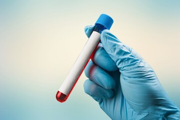 Doctor hand hold sample tube for blood test