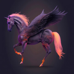 Fototapeta na wymiar Pegasus, white horse with wings ,made with Generative AI