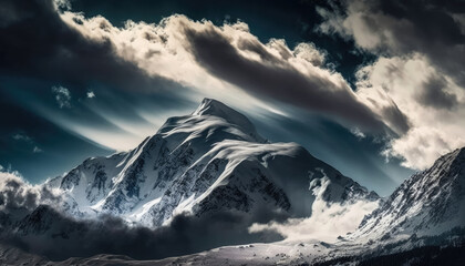 Fototapeta na wymiar Winter, beautiful mountains. Generative AI.