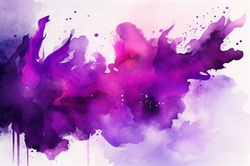 Purple Watercolor Background, Brush Strokes, Illustration, Generative AI