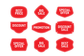 set of red sale stickers