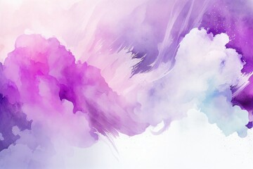 Purple Watercolor Background, Brush Strokes, Illustration, Generative AI