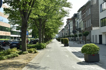 L'une des rues rénovées avec piste cyclable à Malines 