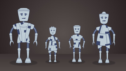 Robot Family Illustration