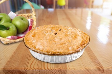 Tasty sweet cake or pie dish with apples