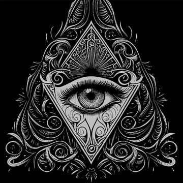 eye in triangle shape is a symbol that represents different meanings across cultures and beliefs, from spiritual enlightenment to conspiracy theories