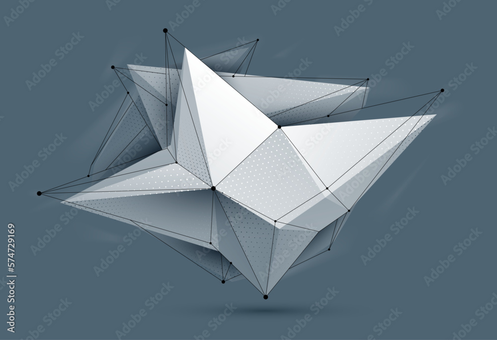 Poster polygonal form vector abstract design, modern futuristic shape ai neural network concept, dynamic te