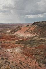 Colourful desert in Petrified Forest and Painted Desert National Park in Arizona