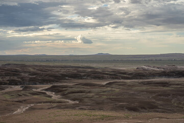 Colourful desert in Petrified Forest and Painted Desert National Park in Arizona