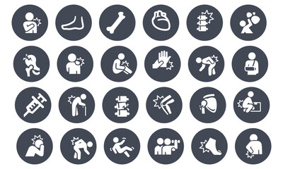 Injury and Pain Icons vector design 