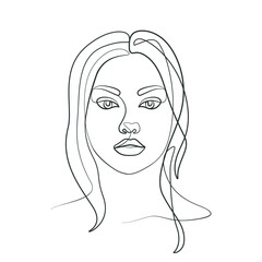 Female face hairstyle elegant continues line artwork illustration