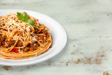 Tasty fresh Noodle dish on the plate